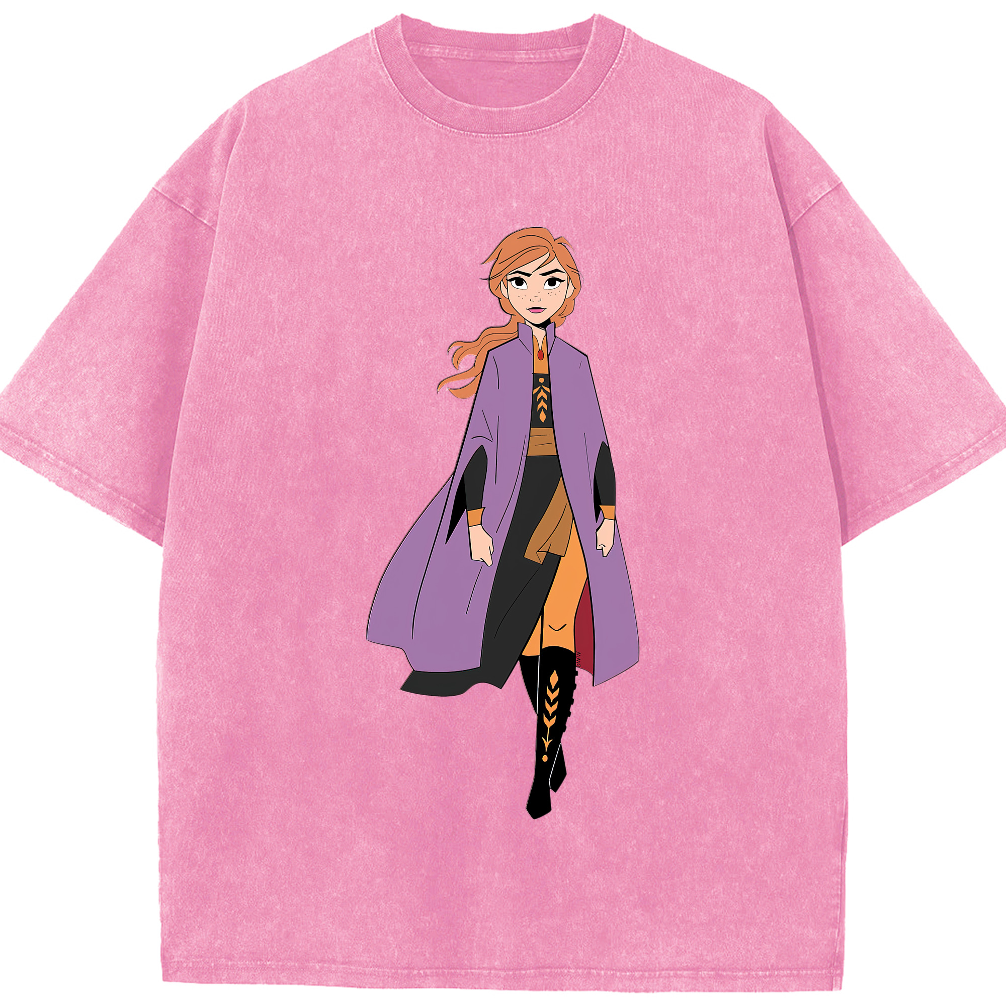（画像用） アナと雪の女王 アンナ エルサ Frozen Anna Elsa 綿100% ヴィンテージ風 半袖Tシャツ（フロントプリント）